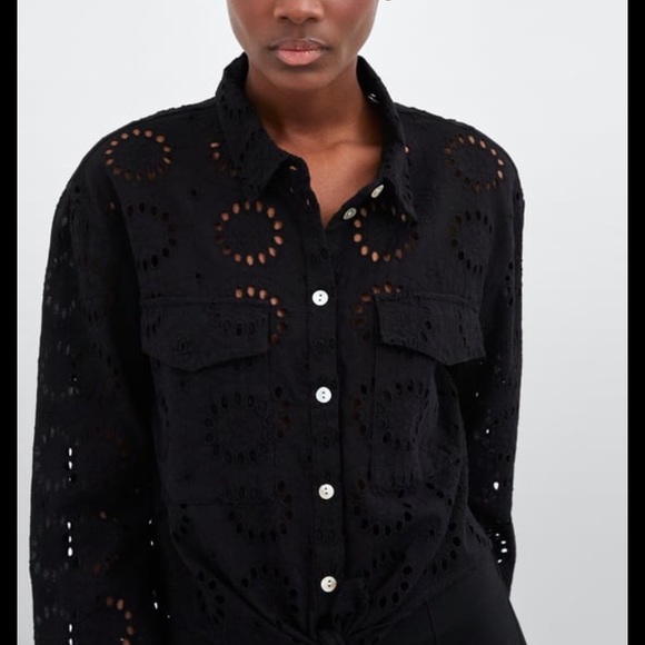 Zara Shirt with cutwork embroidered - Picture 3 of 3